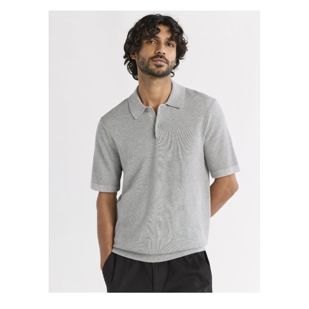 Classic Gray Short Sleeve Polo for Men